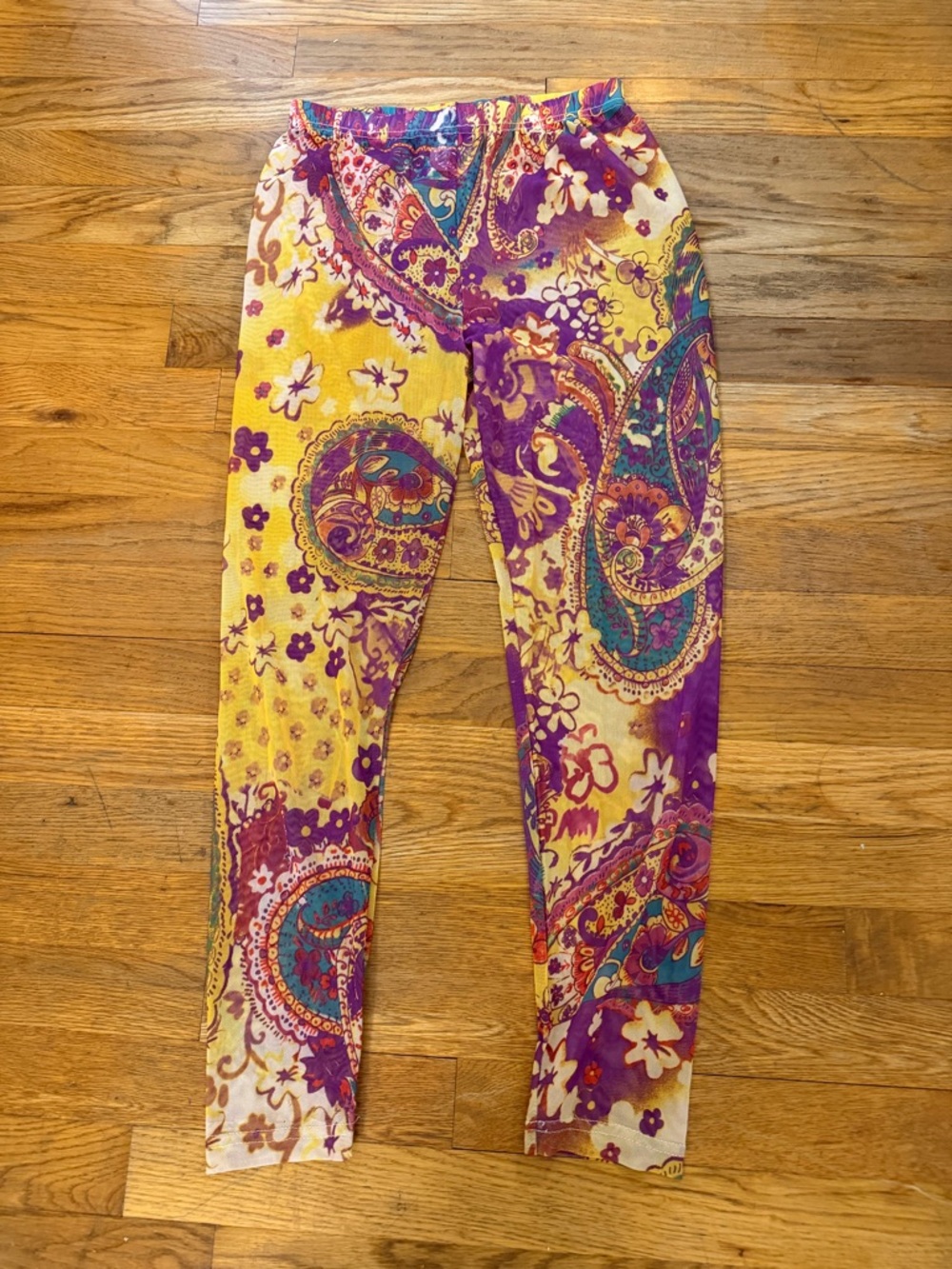 fifi Multicolor Floral Silk Blend paisley sheer pant leggings